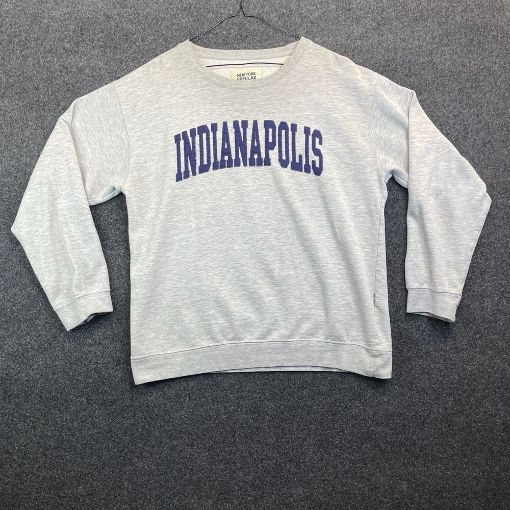 New York Popular Indianapolis Graphic Sweatshirt Men's Large Heather Grey